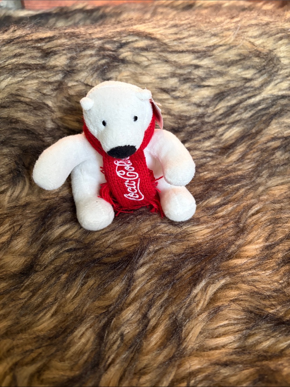 Coca-Cola Polar Bear In Scarf 4" Plush Collectible